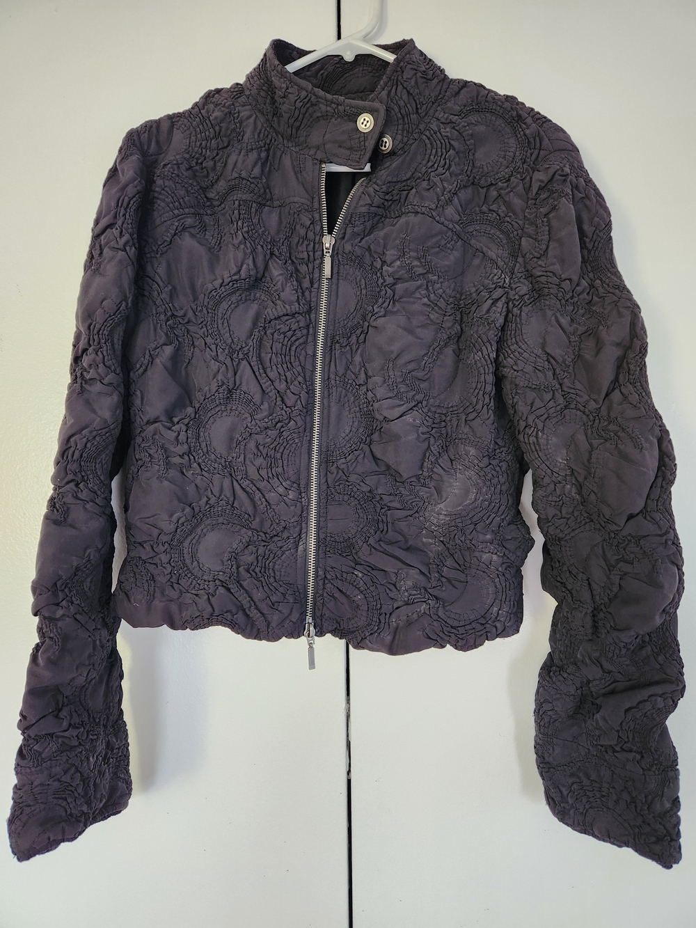 bebe Black Quilted Textured Puffer Jacket